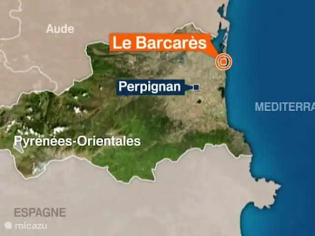 Location de Vacances France, Pyrénées-Orientales, Le Barcarès, villa - Villa 8 La Tulipe Orange Plan indiquant la localisation du parc de vacances Résidence La Pinède