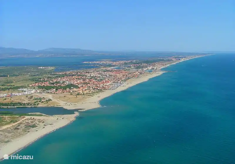 View of the Mediterranean coastline from Le Barcarès