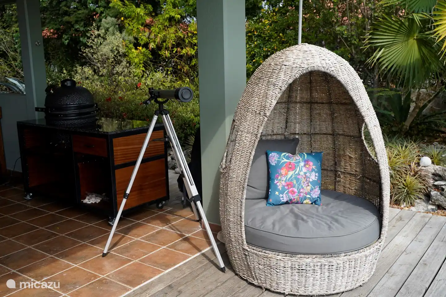 Relájese en su EI o observe delfines con los binoculares