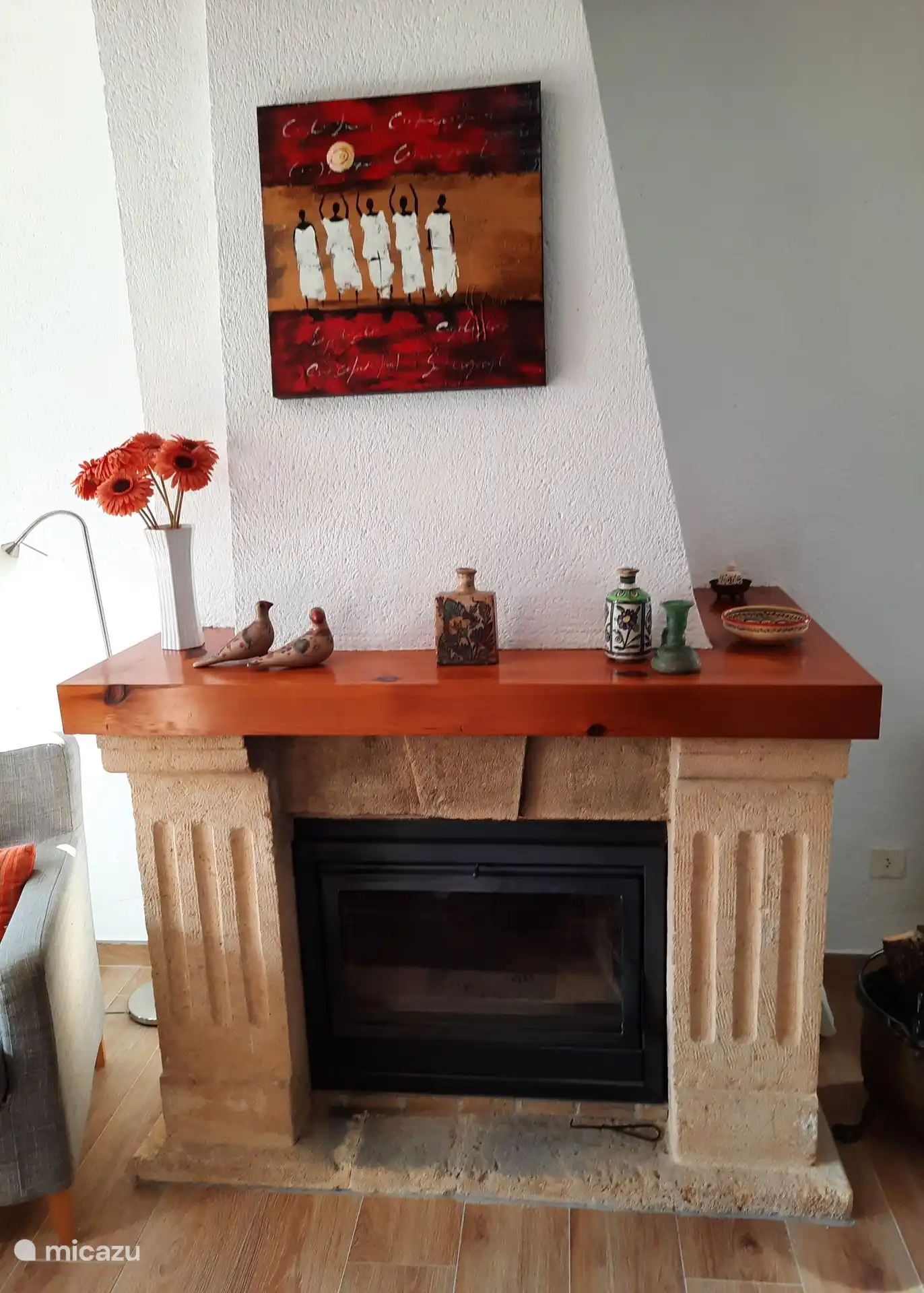 Cheminée avec poêle à bois