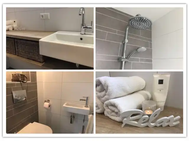 Location de Vacances Pays-Bas, Gueldre, Lievelde, maison de vacances - NatuurlijkLievelde La salle de bains est pourvue d’une douche à l’italienne avec douche à effet pluie.