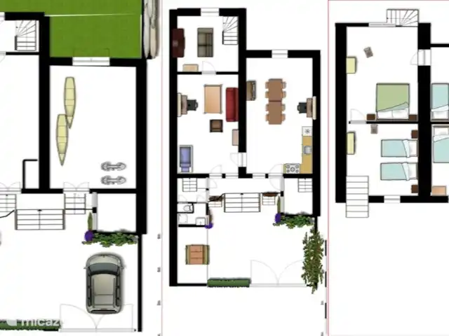 Casa del pescador en el río. en Francia, Yonne, Saint-Père-sous-Vézelay - casa vacacional mapa de la casa del pescador