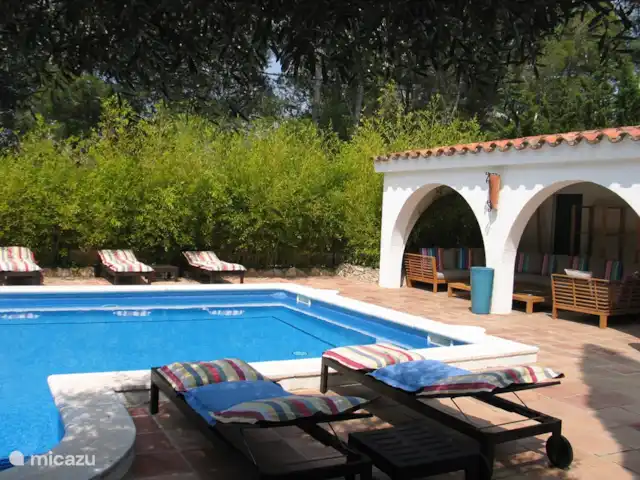 Villa Taboada | Espagne, Costa Dorada, L'Ametlla de Mar - villa Villa TABOADA Vue de la tour sur la piscine et le coin salon couvert