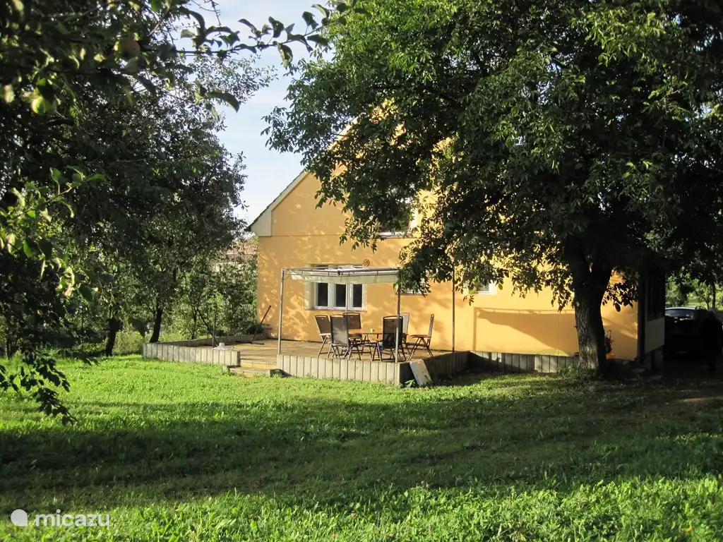 The spacious south-facing terrace