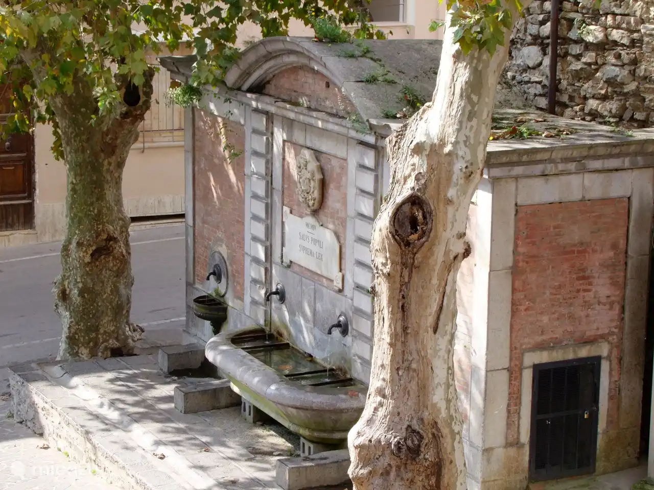 la antigua fuente en la plaza de Vibonati