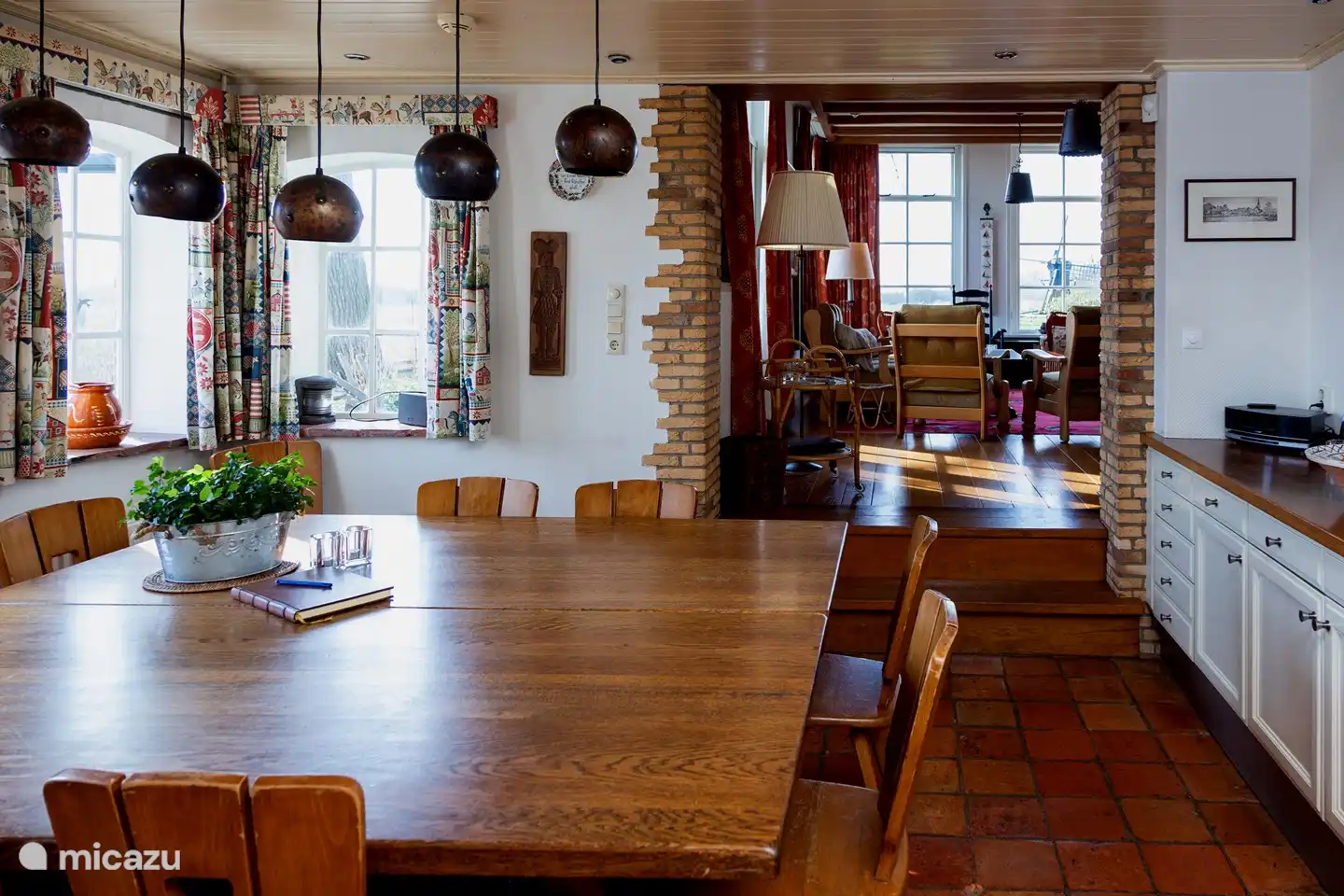 dining room with living room