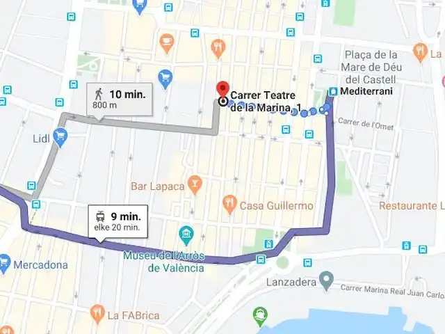 Lumière app.550m de la plage + Wifi | Espagne, Valence, Valence (ville) - appartement Itinéraire