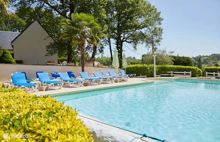 The large communal pool is heated throughout the holiday season.