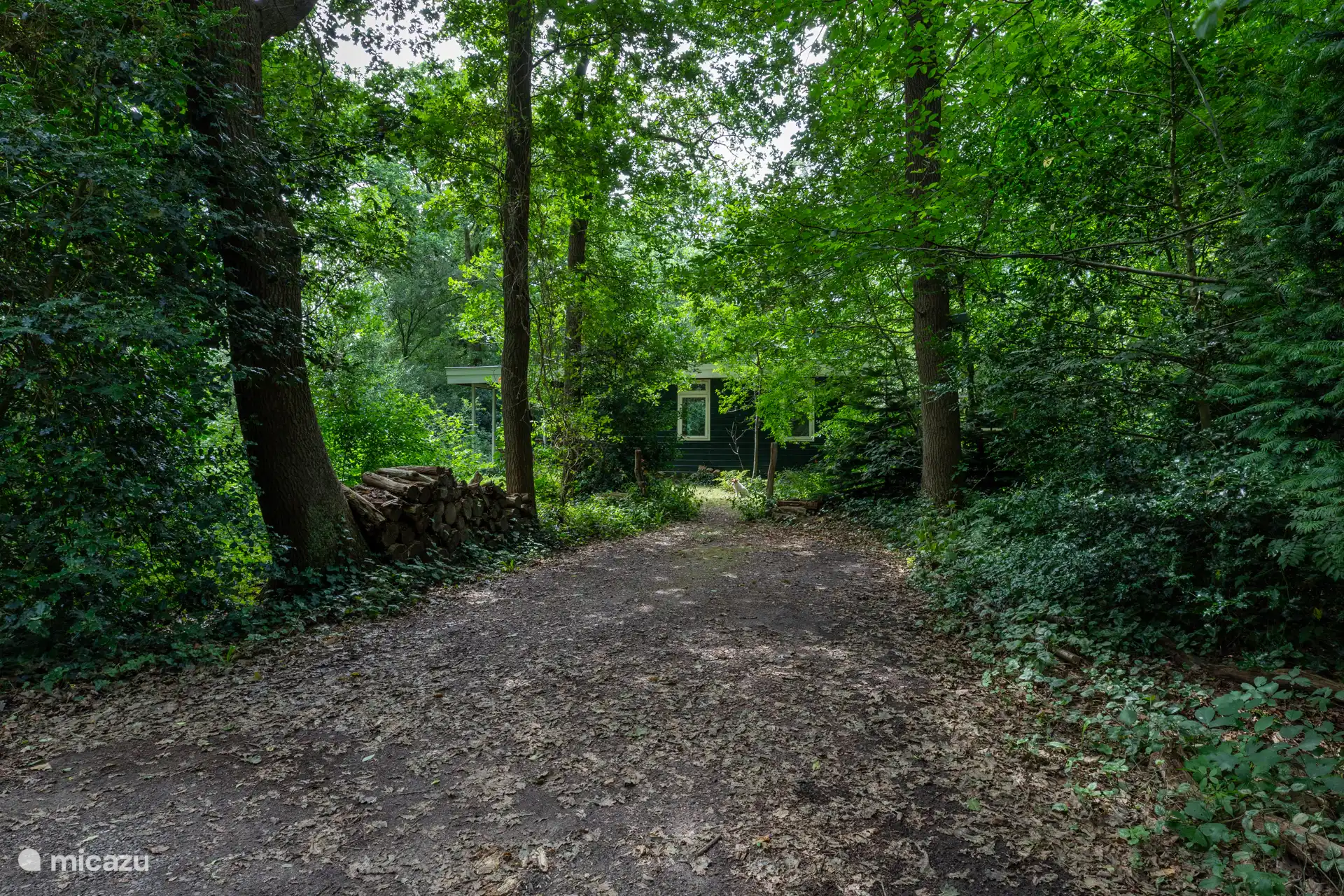 Stellplatz für 2 Fahrzeuge mit Blick auf das Haus 