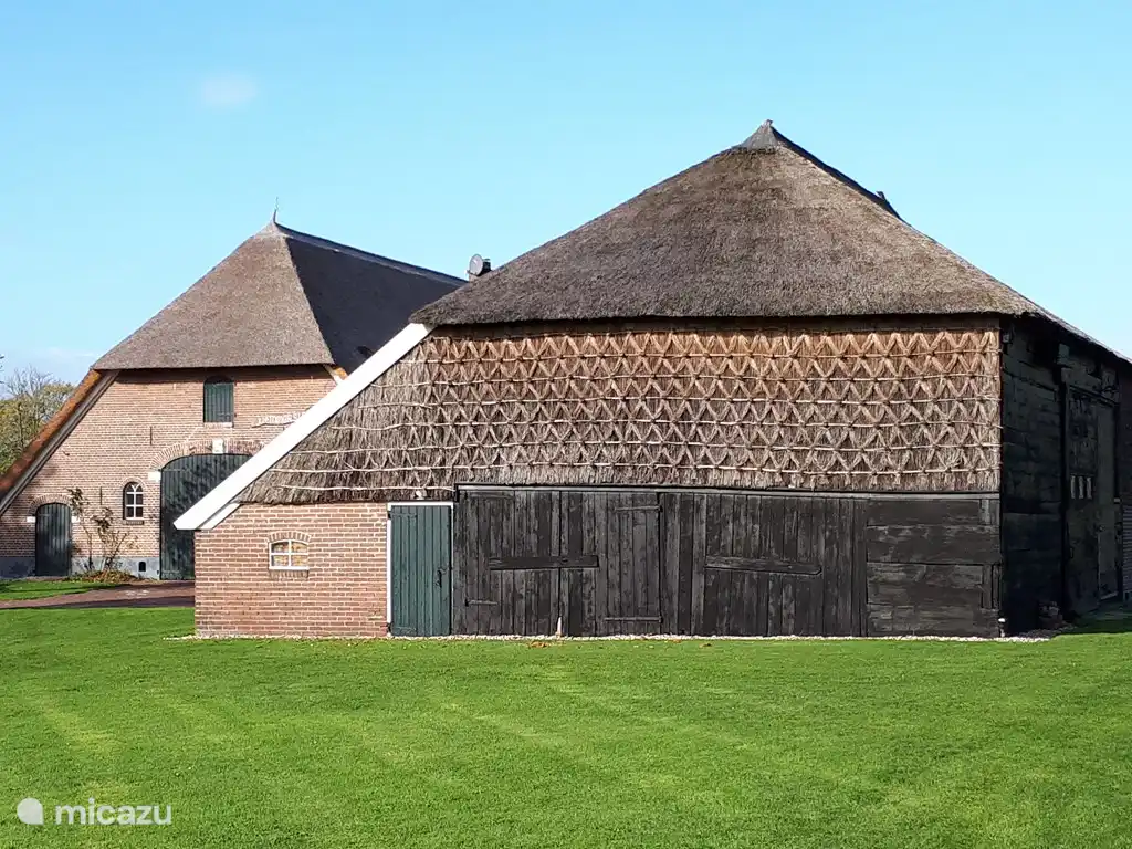 Nostalgische Beerze mit seiner markanten Hallen Bauernhöfen, mit schönem Zopf im Schilf