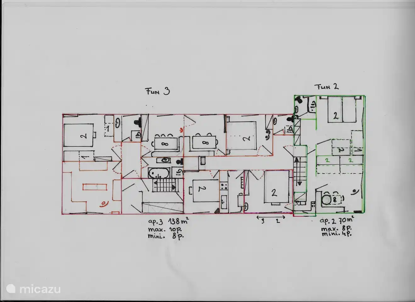Karte Fun3 (8-22 Uhr) und Fun2 = Fun-Etage (11-18 Uhr)