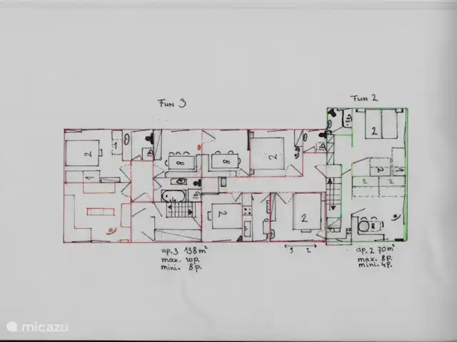 Fun4all-holidayhome, 10-18P. Grupos en Alemania, Sauerland, Medebach - apartamento mapa Fun3 (8-10p.) y Fun2 =Fun-Etage (11-18p.)