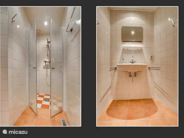 Ferme fantastique Zonneveld, 7p | Pays-Bas, Gueldre, Hengelo - maison de vacances Salle de bain avec douche et lavabo