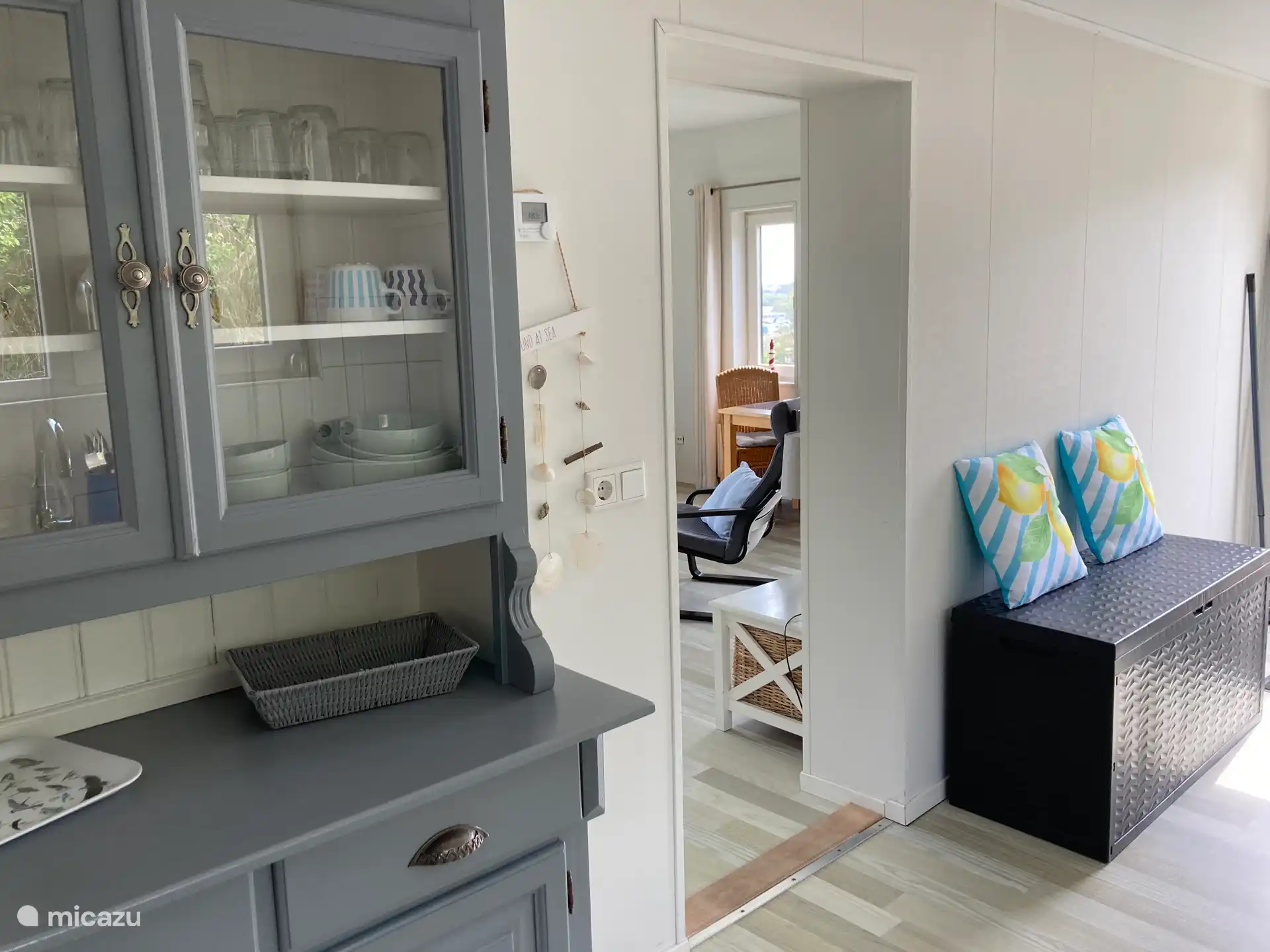 the living room and kitchen