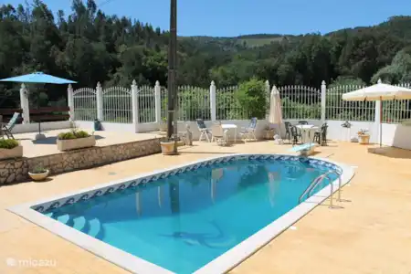 Vakantiehuis Portugal, Coimbra, Vila Nova de Poiares bed & breakfast Lagar do Rio Het zwembad