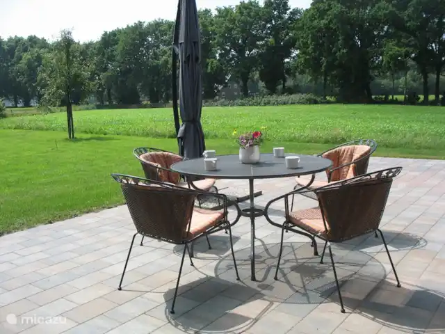 't Juttendel | Pays-Bas, Drenthe, Ruinen - maison de vacances Terrasse ensoleillée au sud-ouest.