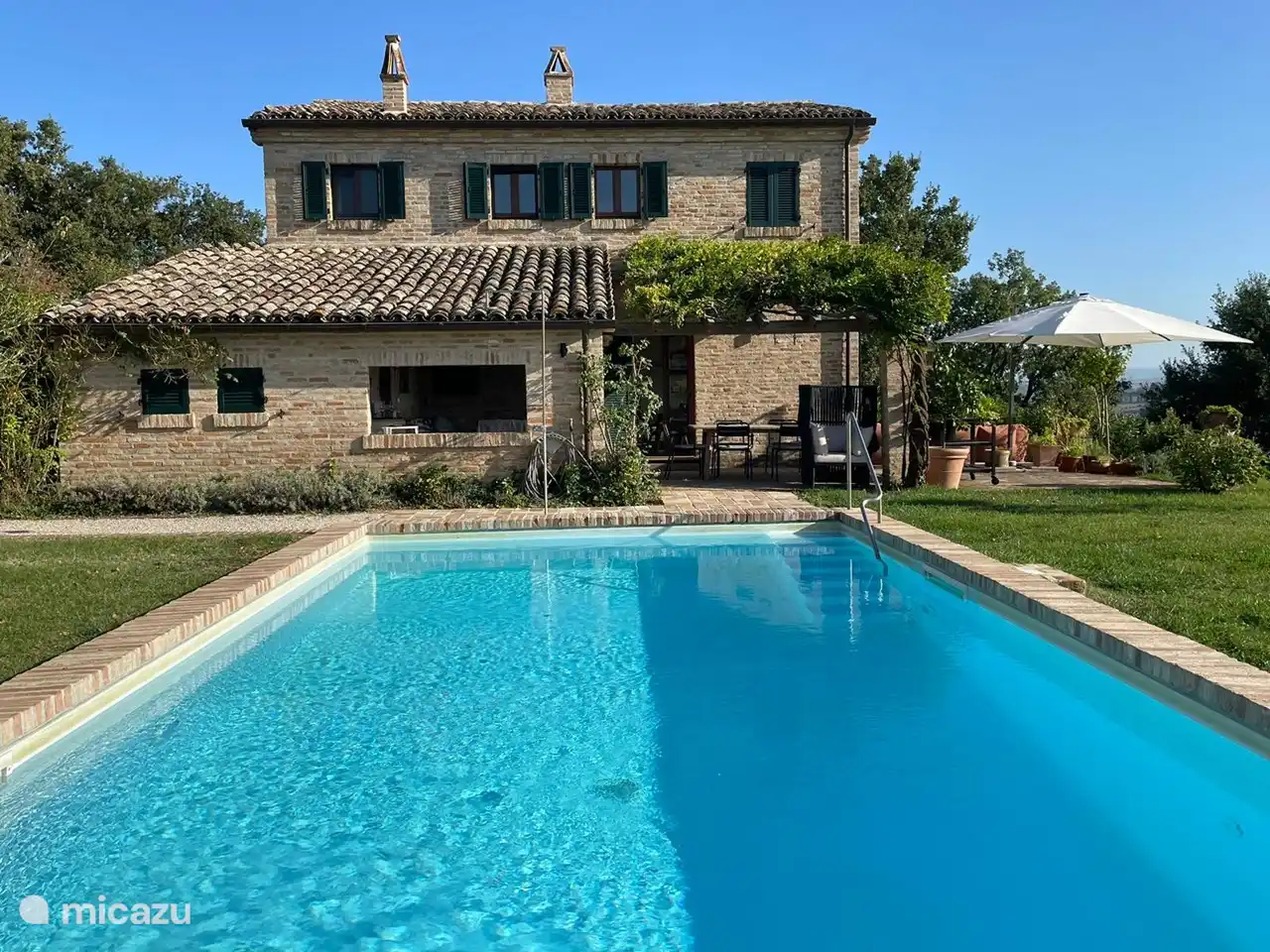 swimming pool overlooking the loggia