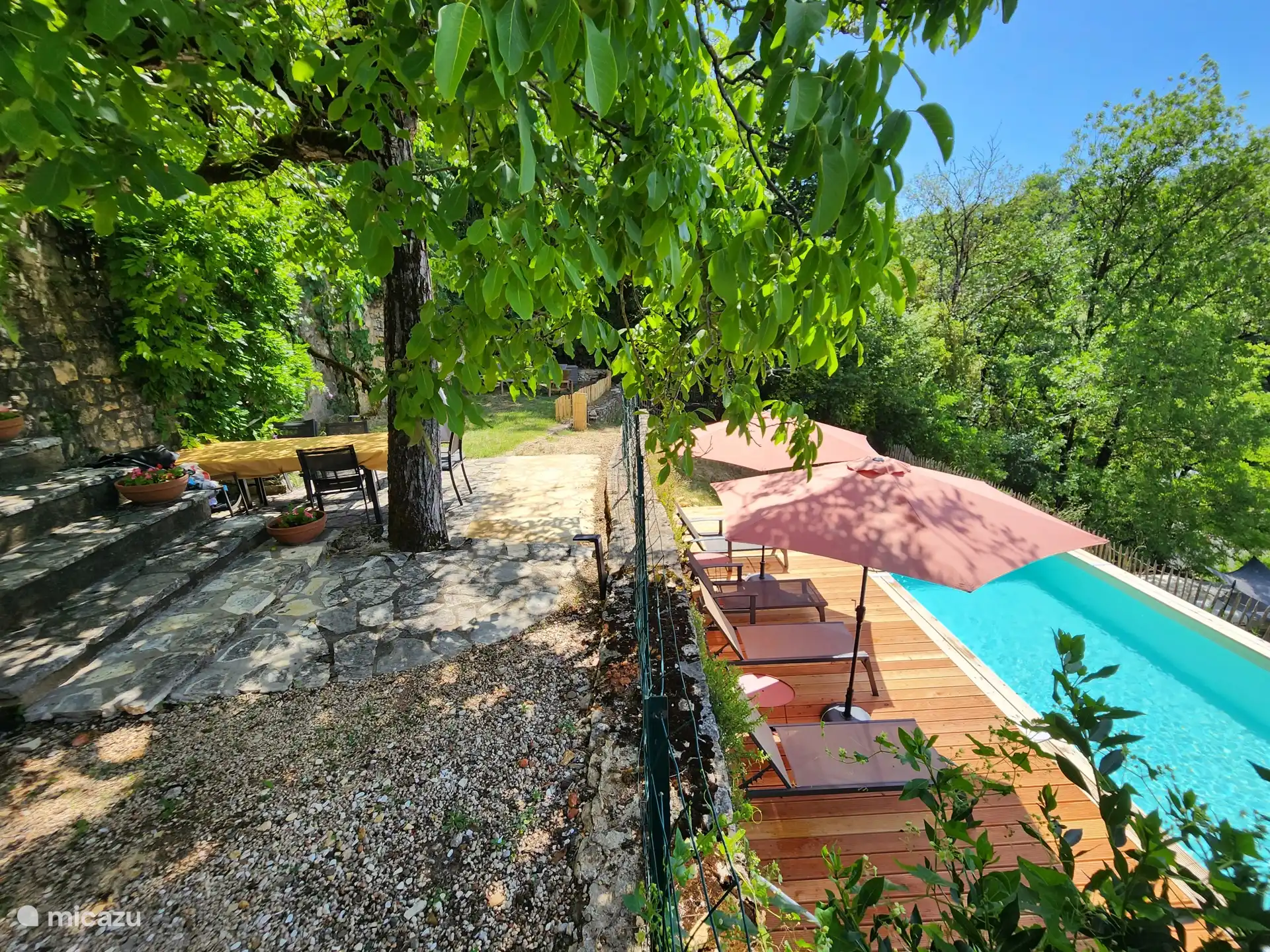 Piscine avec terrasse ensoleillée