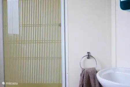 Vakantiehuis Nederland, Zeeland, Bruinisse stacaravan Villa Zeelandia De badkamer.