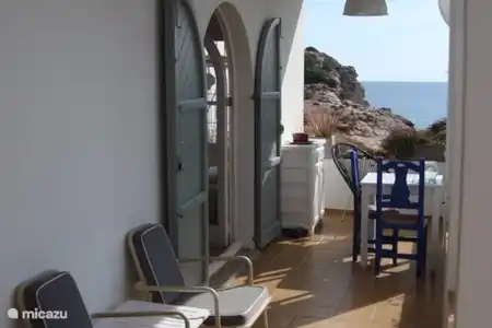 Vakantiehuis Spanje, Ibiza, Ibiza Stad geschakelde woning Can Vista Mar Voor terras