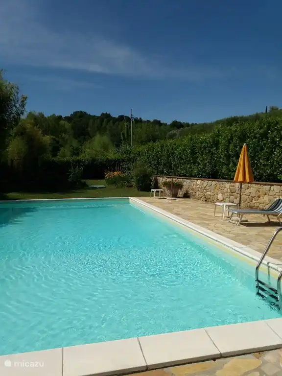 Swimmingpool with Sunbeds and outdoor shower