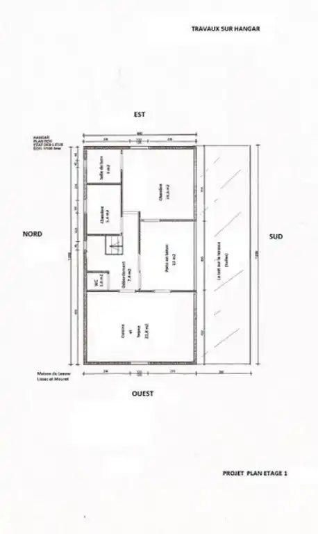 Gîte 4/7 Personen im ersten Stock