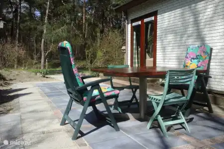 Vakantiehuis Nederland, Drenthe, Dieverbrug chalet Chalet De Bosanemoon terras