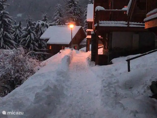 Location de Vacances France, Isère, Oz-en-Oisans, chalet - Chal'Oz 4**** Ambiance du soir dans le parc