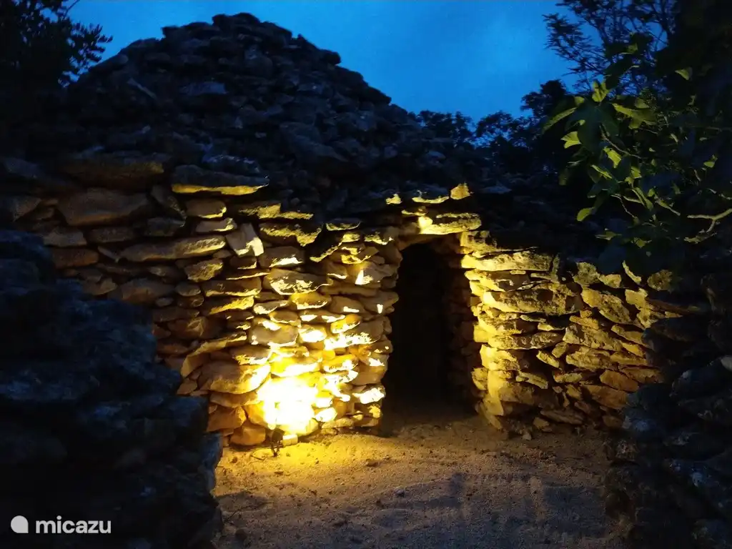 Jard&#237;n con luz de la tarde.