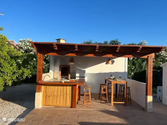 Reina del Mar huren in Spanje, Costa Blanca, Jávea - villa Open keuken/kitchen -  BBQ behind the pool terrace
