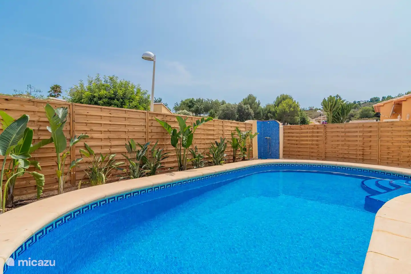 The house also has an outdoor shower