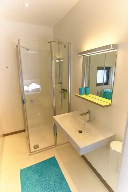 Chambre des maîtres salle de bain attenante avec baignoire et douche