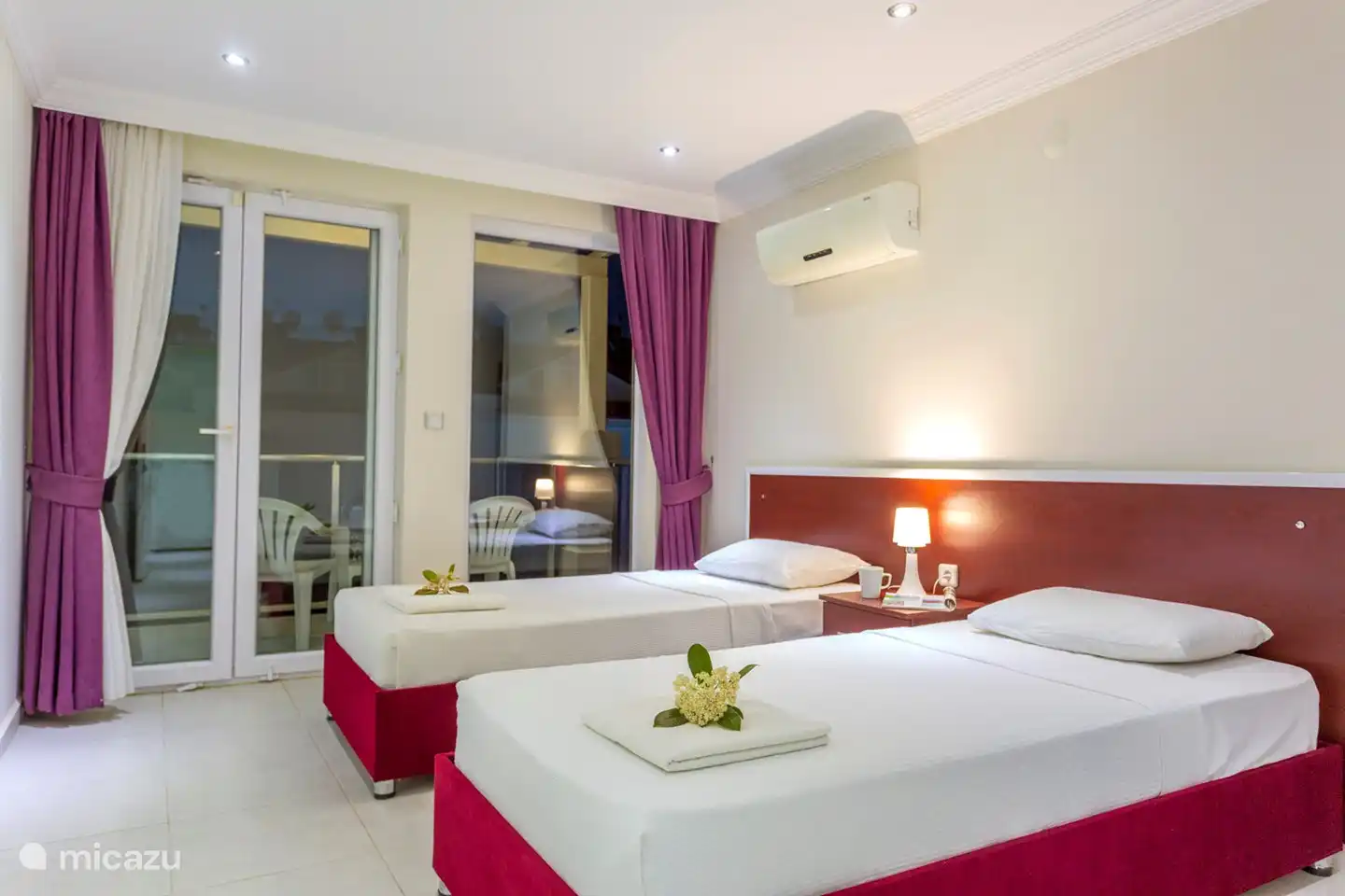 Sleeping room in the evening