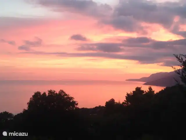 Verricchi Pantano | Italie, Campanie, Ispani - maison de vacances Coucher de soleil depuis la terrasse