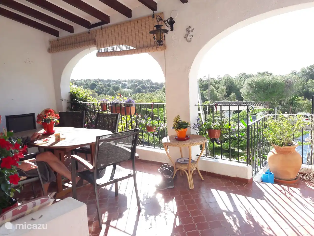 the veranda in January morning sun