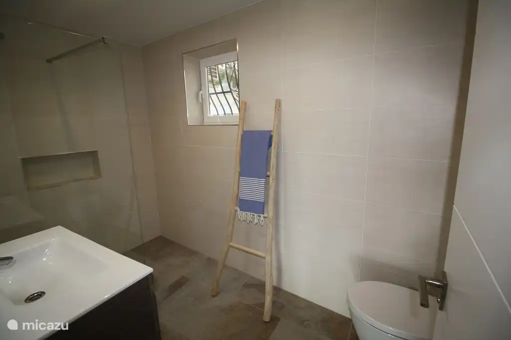 bathroom upstairs with rain shower, hand shower and toilet