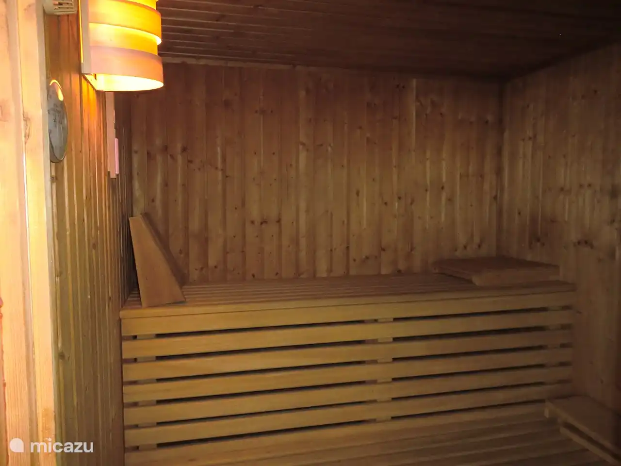 Sauna in washing machine room
