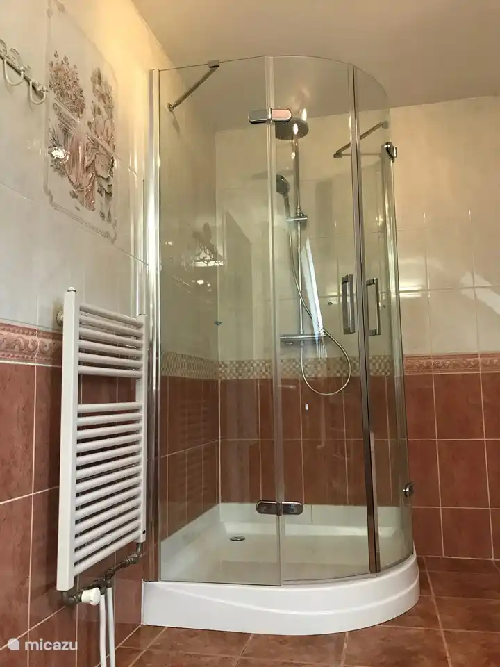 geräumige Duschkabine im 1. Stock