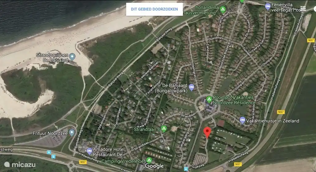 Location Park und Golfslag 9 relativ zum Banjaard Strand