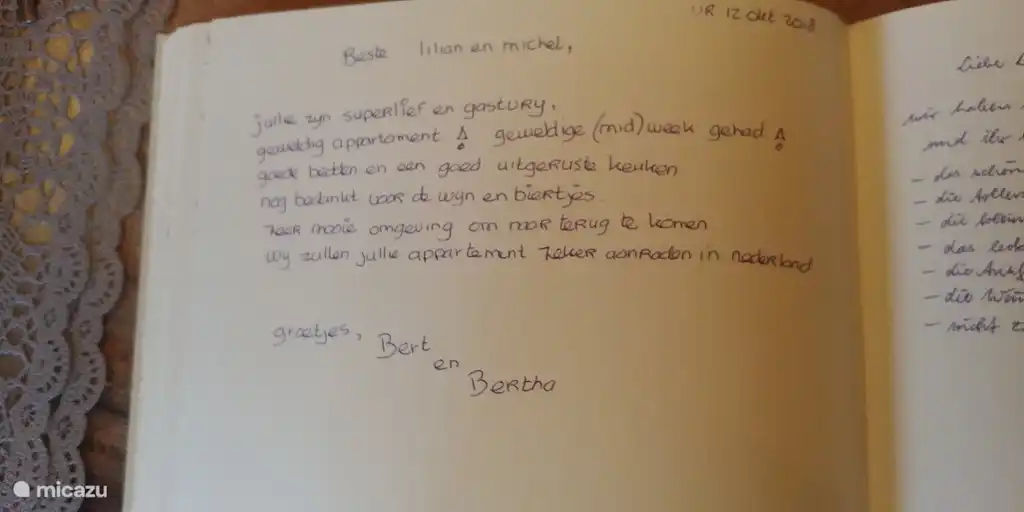 Del libro de visitas