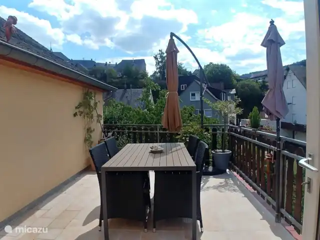 Wandelen, Duitsland, Moezel, Enkirch, appartement Moselglück - appartement Moselsteig Moselsteig Terras