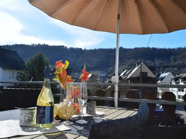 Wandelen, Duitsland, Moezel, Enkirch, appartement Moselglück - appartement Moselsteig Balkon