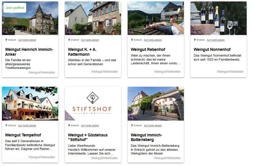 Una pequeña selección de algunos Winzers/enólogos en Enkirch