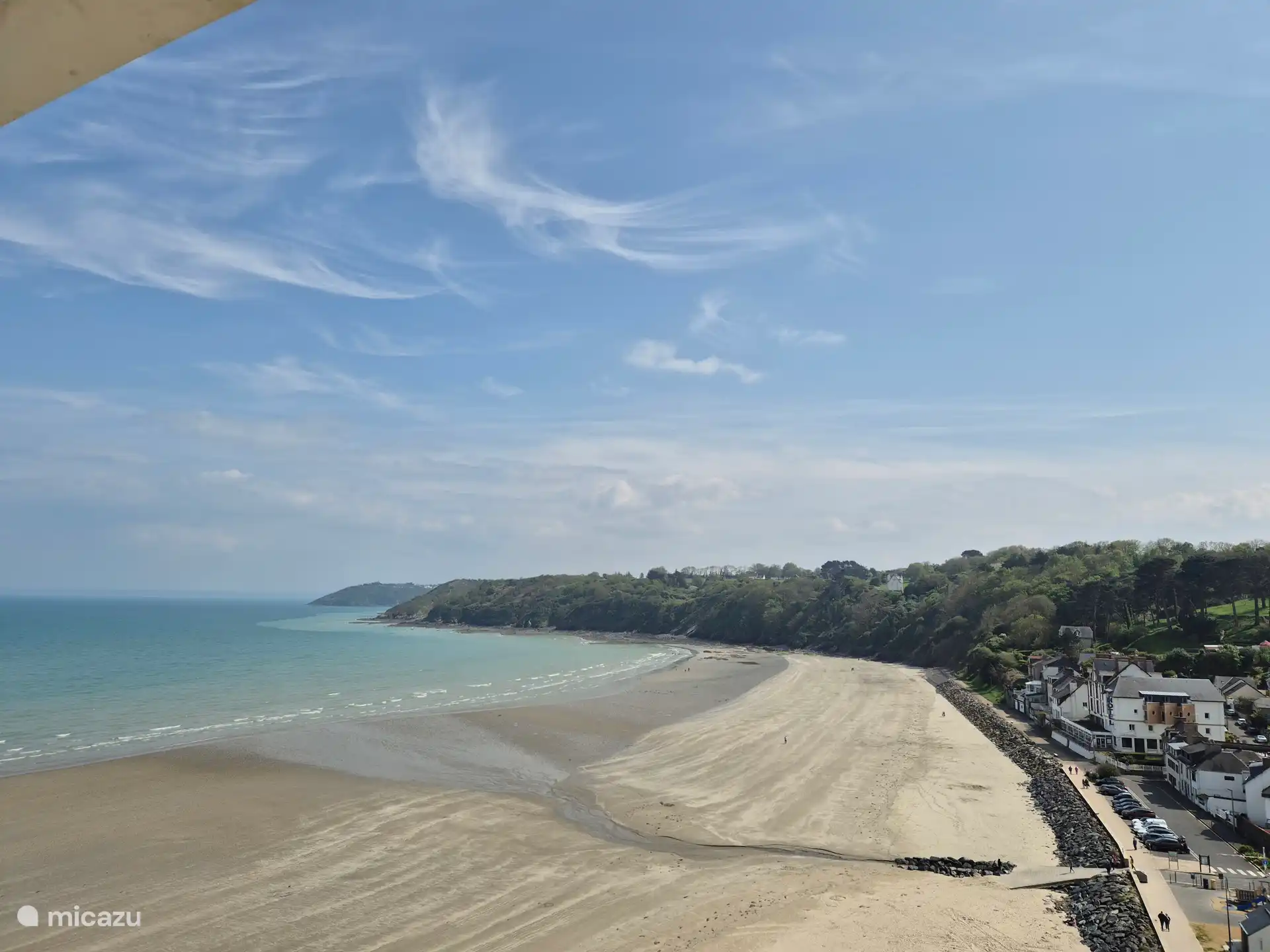 View over the beach from the Ferris wheel.