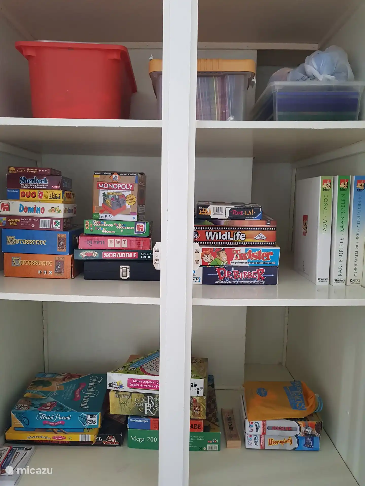 A closet full of games and craft supplies for all ages!