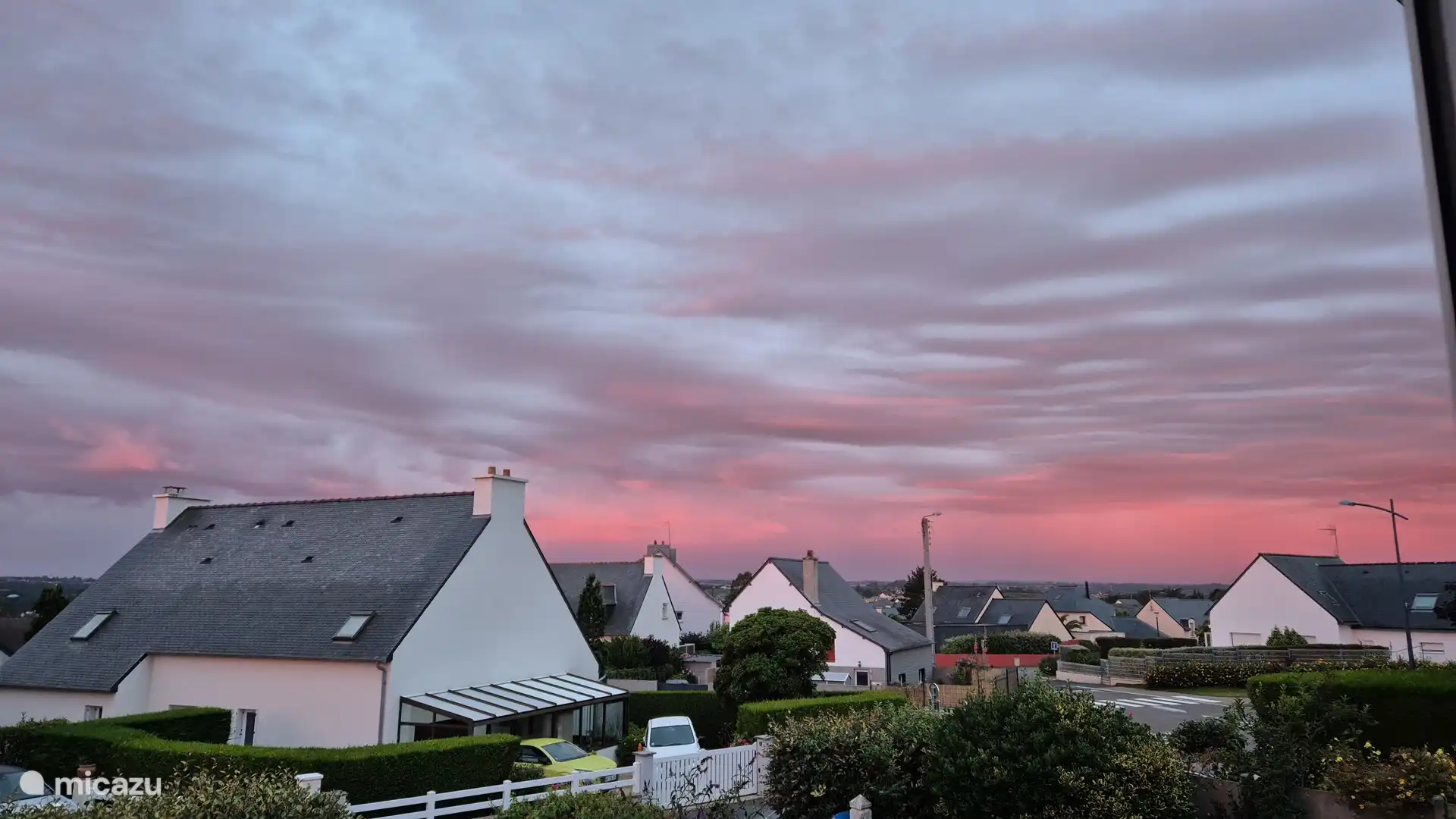 The view from the covered balcony.