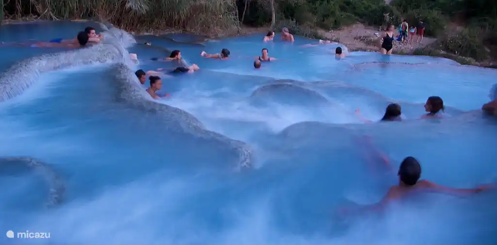 The hot springs of Saturnia, warm, sulphurous water to take a delicious bath. Half an hour away.