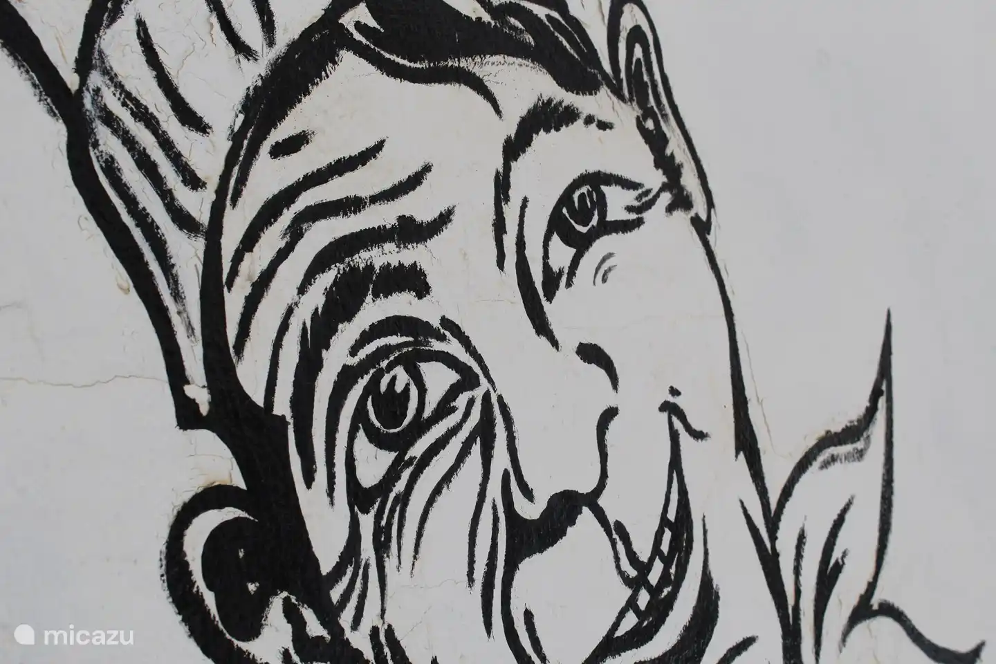 Es gibt schöne Wandmalereien im Dorf.