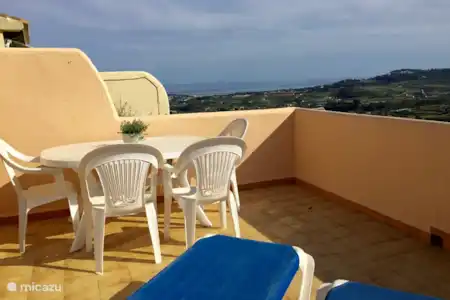 Vakantiehuis Spanje, Costa Blanca, Teulada appartement Casa Barbara terras met superzicht