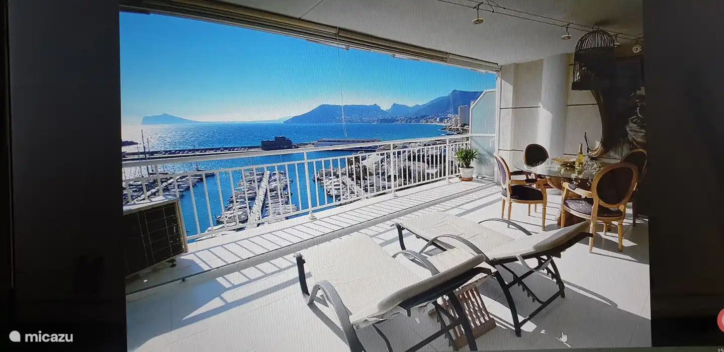 relaxing on the terrace with a beautiful view